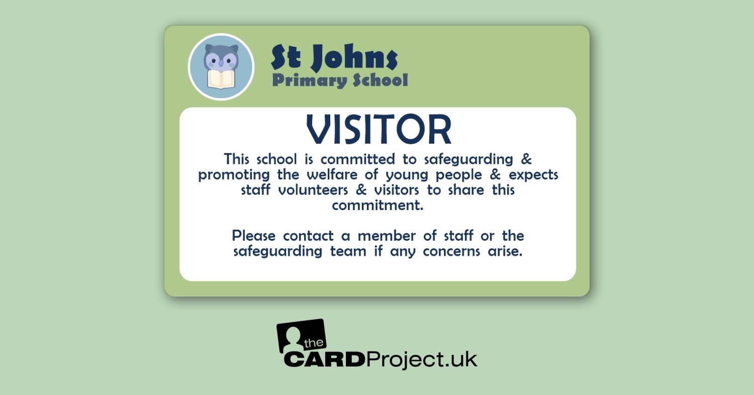 Primary School Visitor Card Wise Owl Green